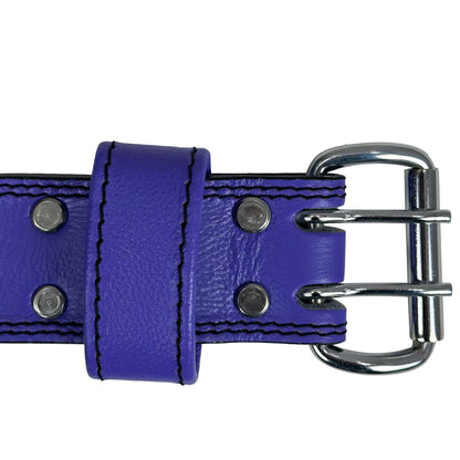 Genine Leather Gym Lifting Belt [Women's Purple]