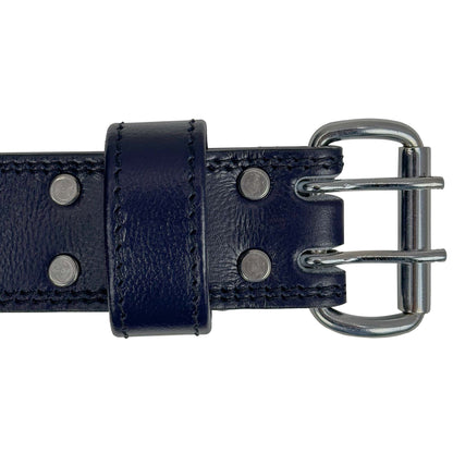 Genuine Leather Gym Lifting Belt [Women's Dark Blue]