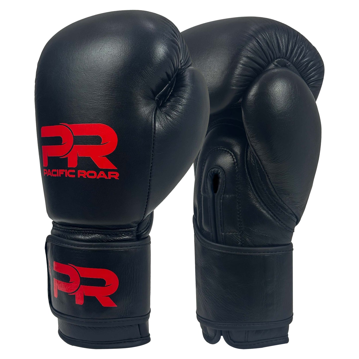 Pure Leather Boxing Gloves Set – Gloves, Hand Wraps & Storage Box [Black]