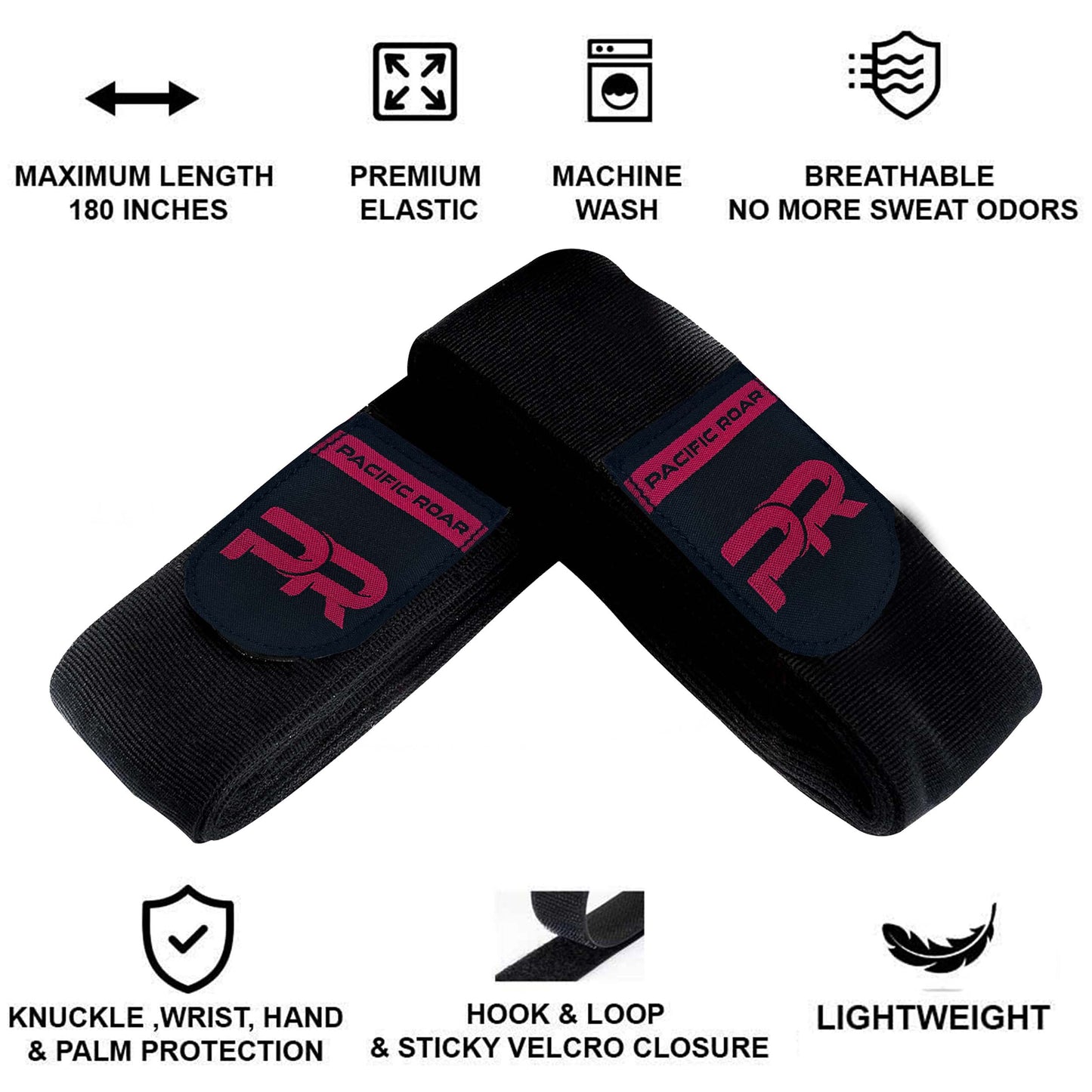 Pure Leather Boxing Gloves Set – Gloves, Hand Wraps & Storage Box [Pink]