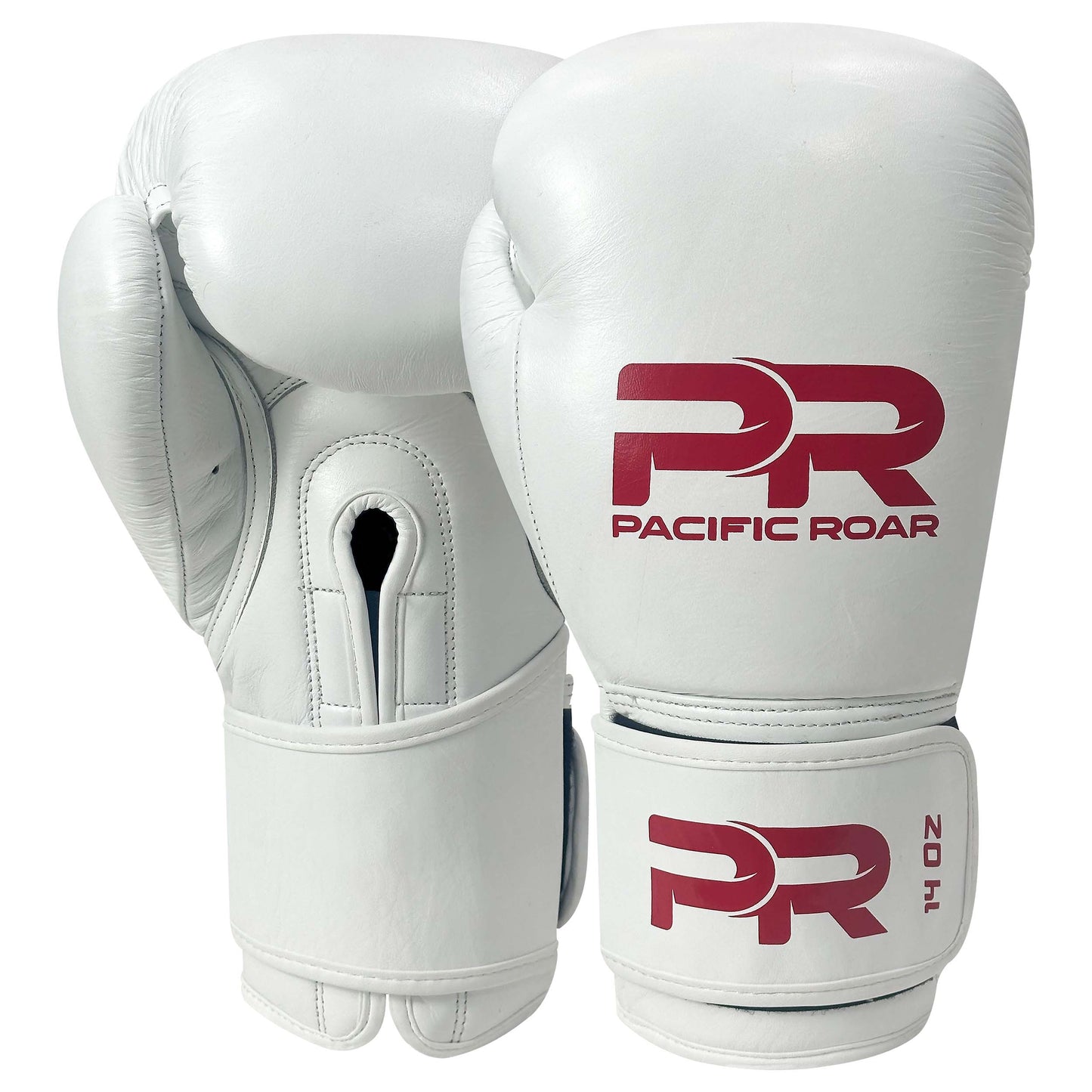 Pure Leather Boxing Gloves Set – Gloves, Hand Wraps & Storage Box [White]