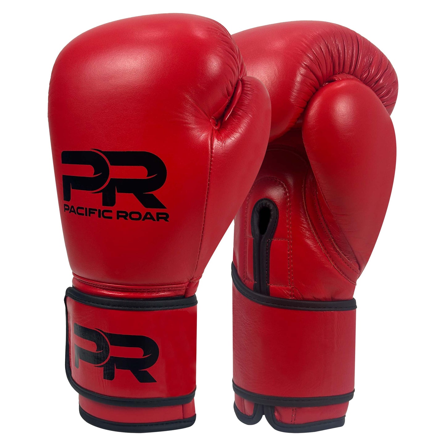 Pure Leather Boxing Gloves Set – Gloves, Hand Wraps & Storage Box [Red]