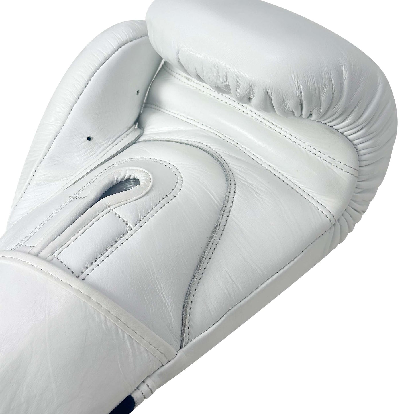 Pure Leather Boxing Gloves Set – Gloves, Hand Wraps & Storage Box [White]