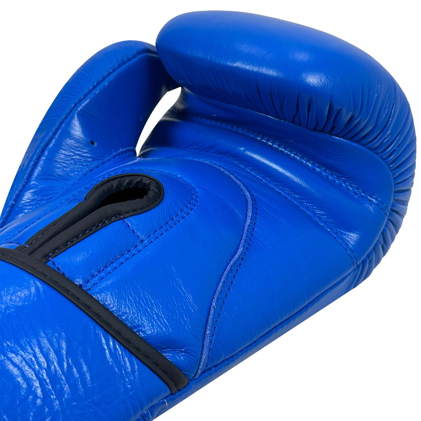 Pure Leather Boxing Gloves Set – Gloves, Hand Wraps & Storage Box [Blue]